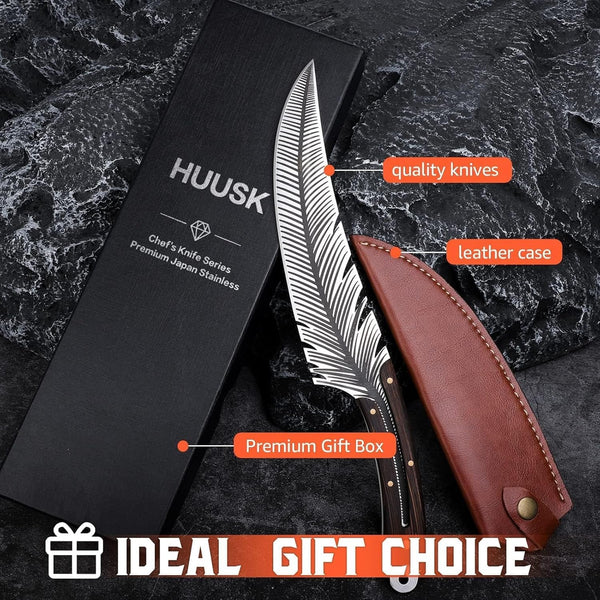 Huusk Feather Knife - High Carbon Steel Japan Boning Knife with Sheath7
