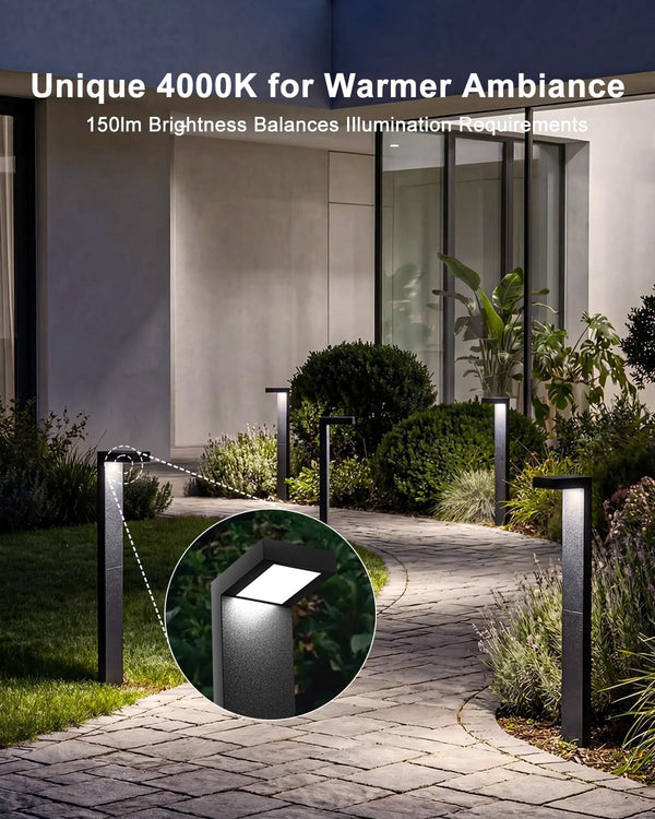 Low Voltage Landscape Lights, 6 Pack Outdoor LED Pathway Light, Wired Path Lighting for Walkway, Garden, IP65 Waterproof, 150LM, 4000K, Modern Cast-Aluminum, Black4