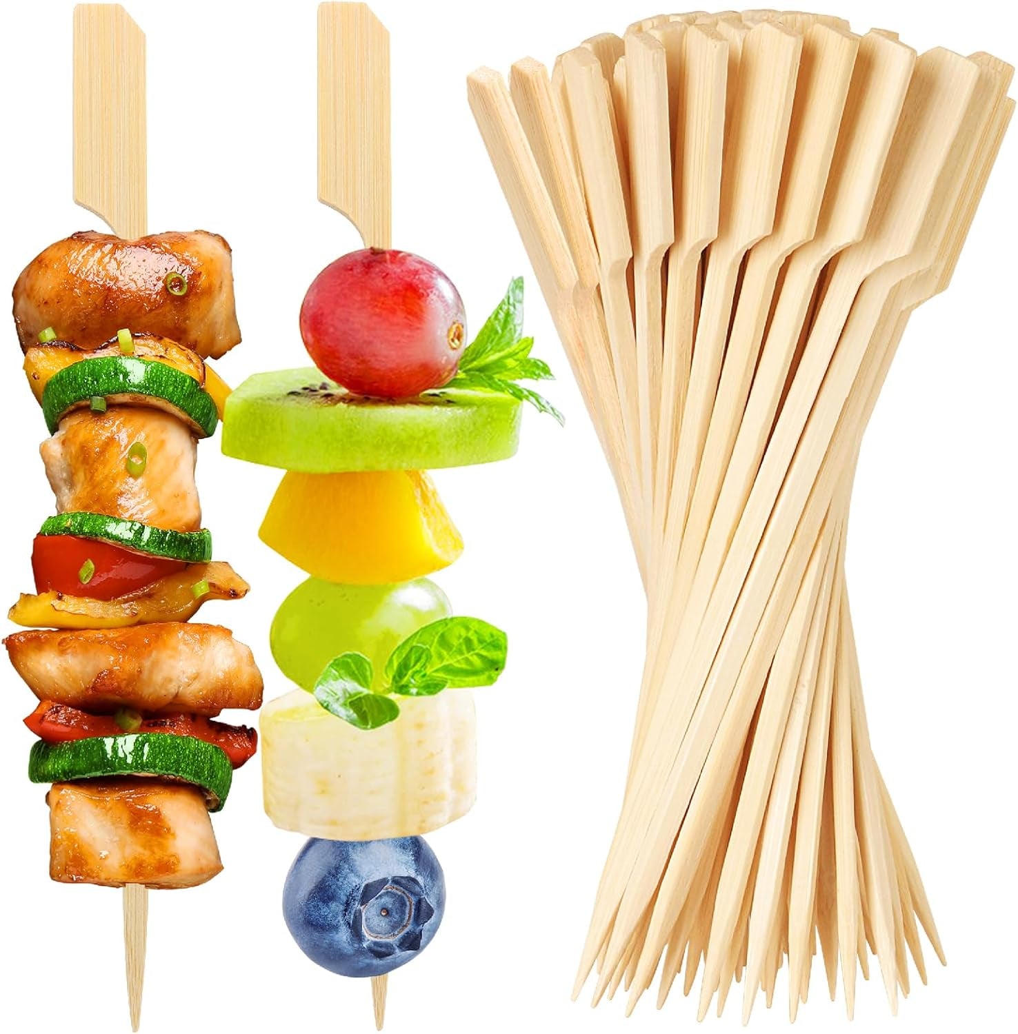 200pcs-bamboo-skewers-for-appetizers-6-inch-long-flat-cocktail-picks-fancy-toothpicks-for-appetizers-paddle-wooden-skewers-party-food-sticks-drinks-fruit-bbq-charcuterie-accessories