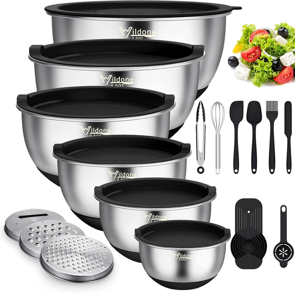 Mixing Bowls with Airtight Lids, Stainless Steel Mixing Bowls Set1