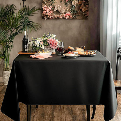 1 Pack Black Square Tablecloths 52X52 Inch for Dining Tables2