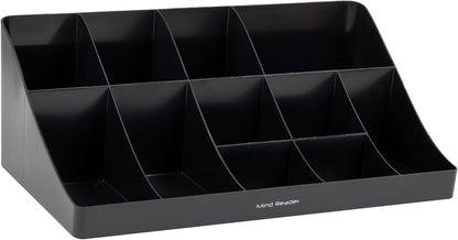 Cup and Condiment Station, Countertop Organizer, Coffee Bar, Kitchen, Stirrers, 17.875"L X 9.5"W X 6.625"H, Black7