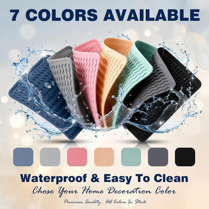 2 Pack  Silicone Dish Drying Mat for Kitchen Counter Heat Resistant under Sink Waterproof Coffee Bar Accessories Dining Rack Stone Utensil Holder Countertop Decor Must Haves 20263