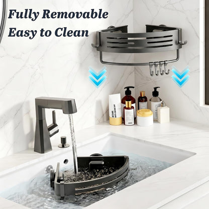 Corner Shower Caddy Suction Cup, 2 Pack Shower Shelves, Gray6