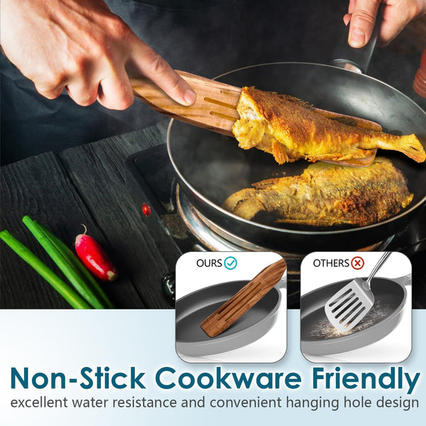8 Pcs Acacia Wood Spurtle Set, Nonstick Cooking Utensils4