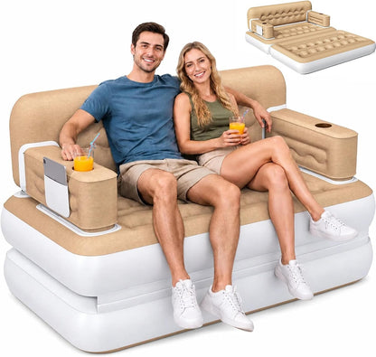 Queen Size Air Sofa Bed with Headboard and Pump1