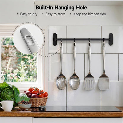 4PCS Stainless Steel Kitchen Cooking Utensils Spatula & Spoons Set5