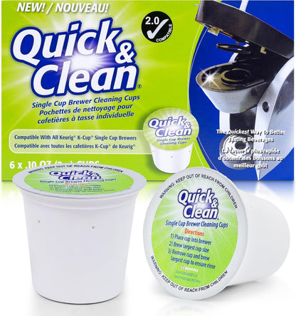 [6-Pack] Keurig Cleaning Pods - K Cup Cleaner Pod for Keurig - 2.0 Coffee Machine Compatible, Removes Stains, Non-Toxic and Eco-Friendly1