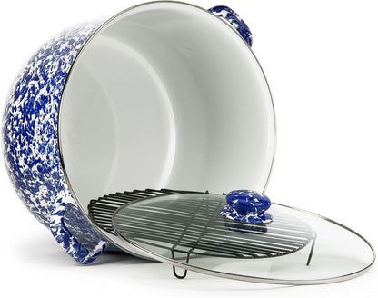 Enamelware Soup or Stock Pot, 18 Quart, Cobalt Swirl2