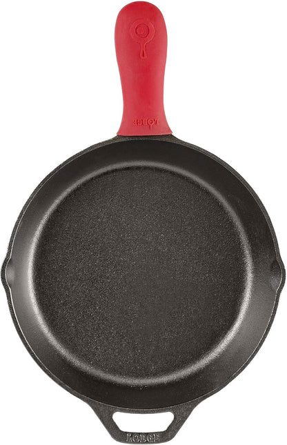 Silicone Hot Handle Holder for 9 Inch and Larger Skillets, Red | Heat-Resistant Cast Iron Skillet Handle Cover, Dishwasher-Friendly Silicone Grip Sleeve, Reusable Accessory3