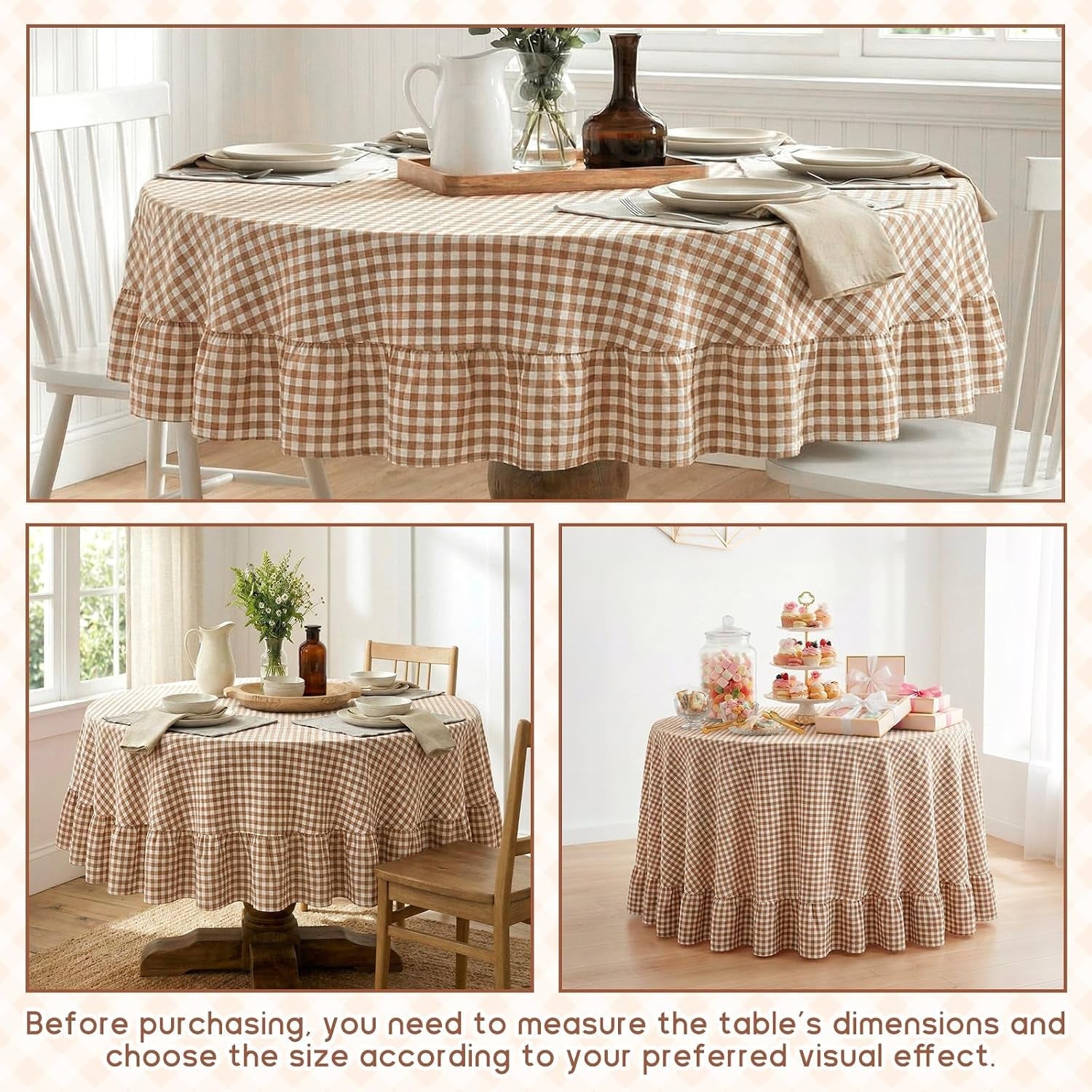 brown-ruffled-gingham-tablecloth-70-x-70-inches-round
