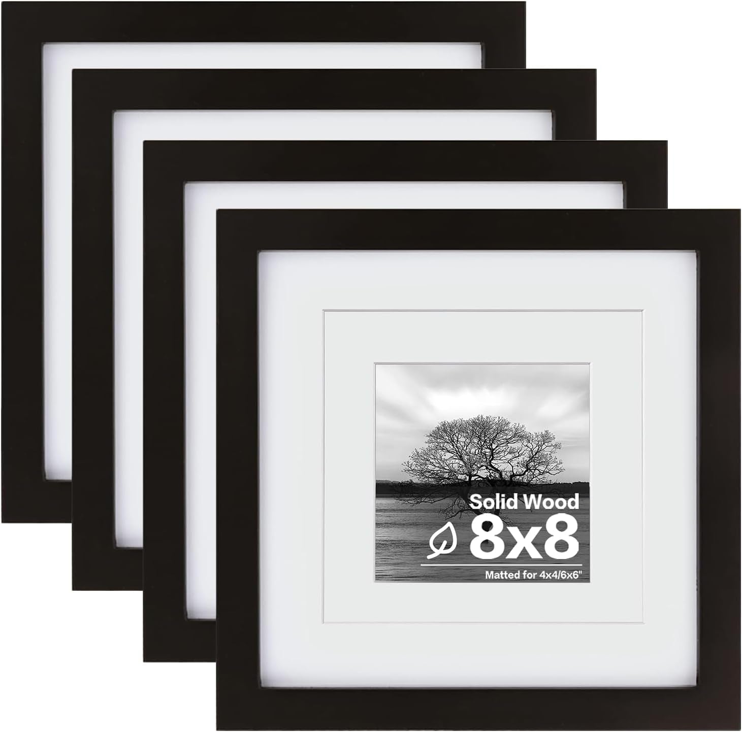 8x8-picture-frames-4-pcs-solid-wood-frame-fits-4x4-6x6-with-mat-or-8x8-without-photo-frame-covered-by-plexiglass-for-wall-hanging-and-tabletop-wooden-square-picture-frame-black