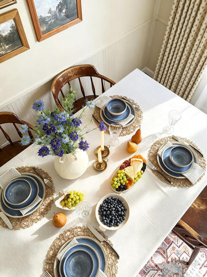 Sweejar 12 Pieces Ceramic Dinnerware Sets for 4, Periwinkle Purple7
