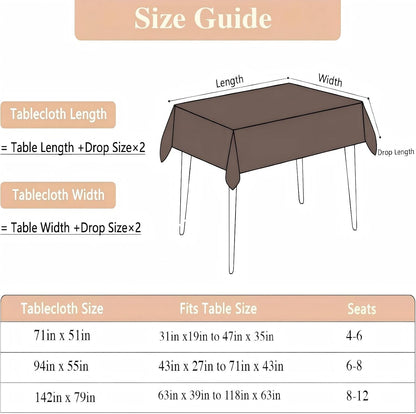 Faux Linen Rectangle Tablecloth Spill-Proof Wipe-Clean Dining Table Cover for Kitchen Party Holiday Everyday Use4
