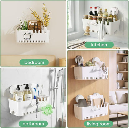 Shower Caddy Suction Cup No-Drilling Removable Shower Shelf Powerful Heavy Duty Hold up to 22Lbs, Waterproof Storage Basket for Shampoo & Toiletries Bathroom & Kitchen Caddy Organizer8