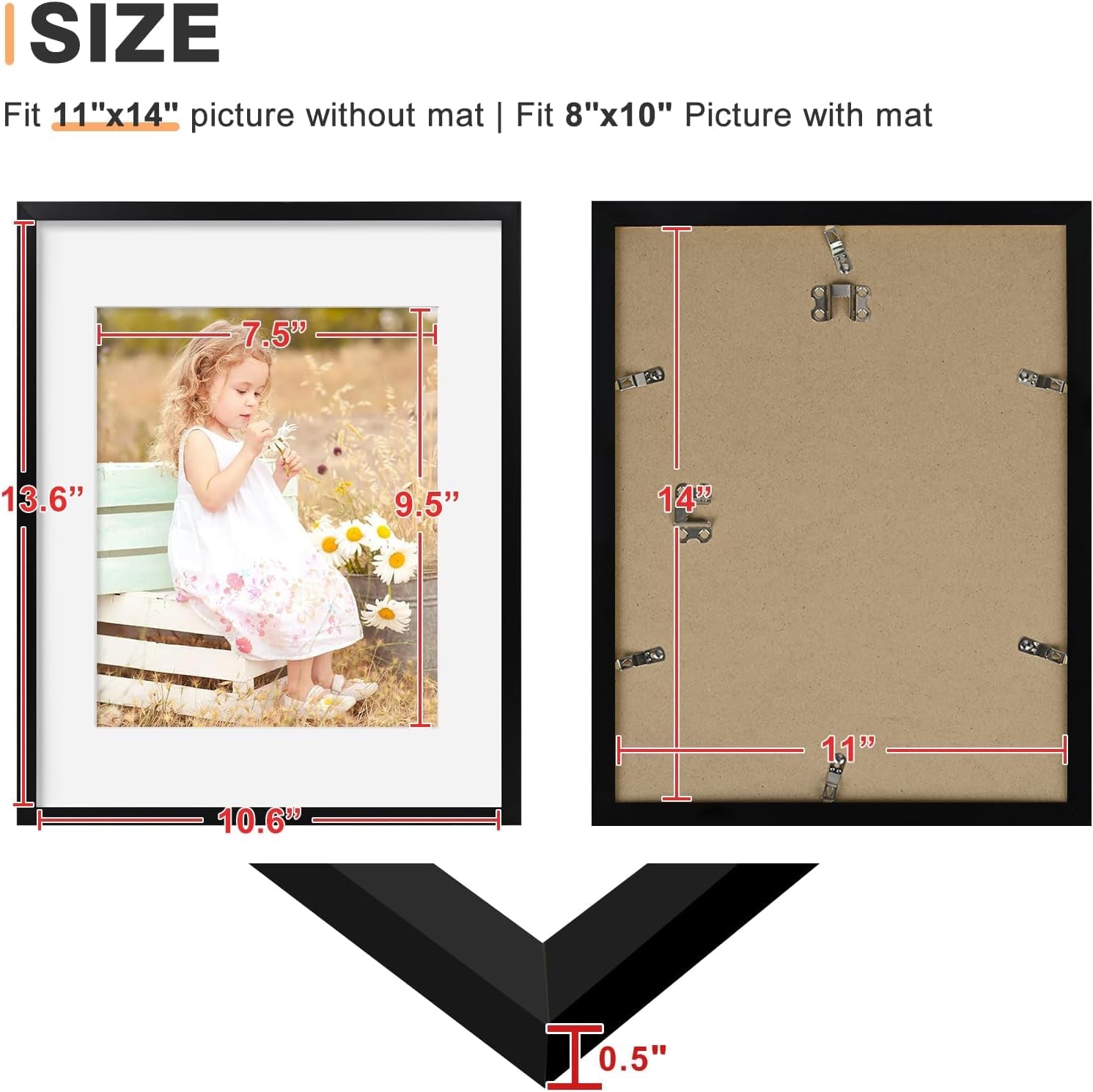 11x14-picture-frames-black-picture-frame-for-8x10-pictures-with-mat-or-11x14-without-mat-wall-hanging-photo-frame-4-pack