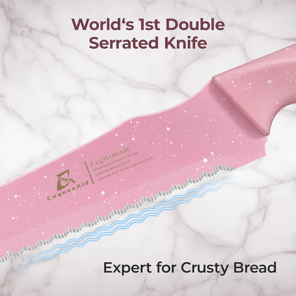 Bread Knife for Homemade Bread, World'S 1St Double Serrated Knife2