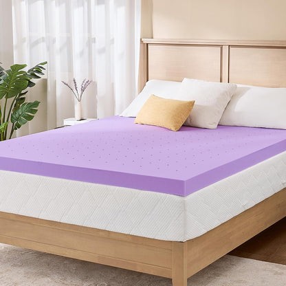 4 Inch Twin XL Lavender Infusion Memory Foam Mattress Topper | Ventilated & Pressure Relieving, Certipur-Us Certified, Medium Firm Topper for Relaxing Sleep in a Box, 38"X80"1