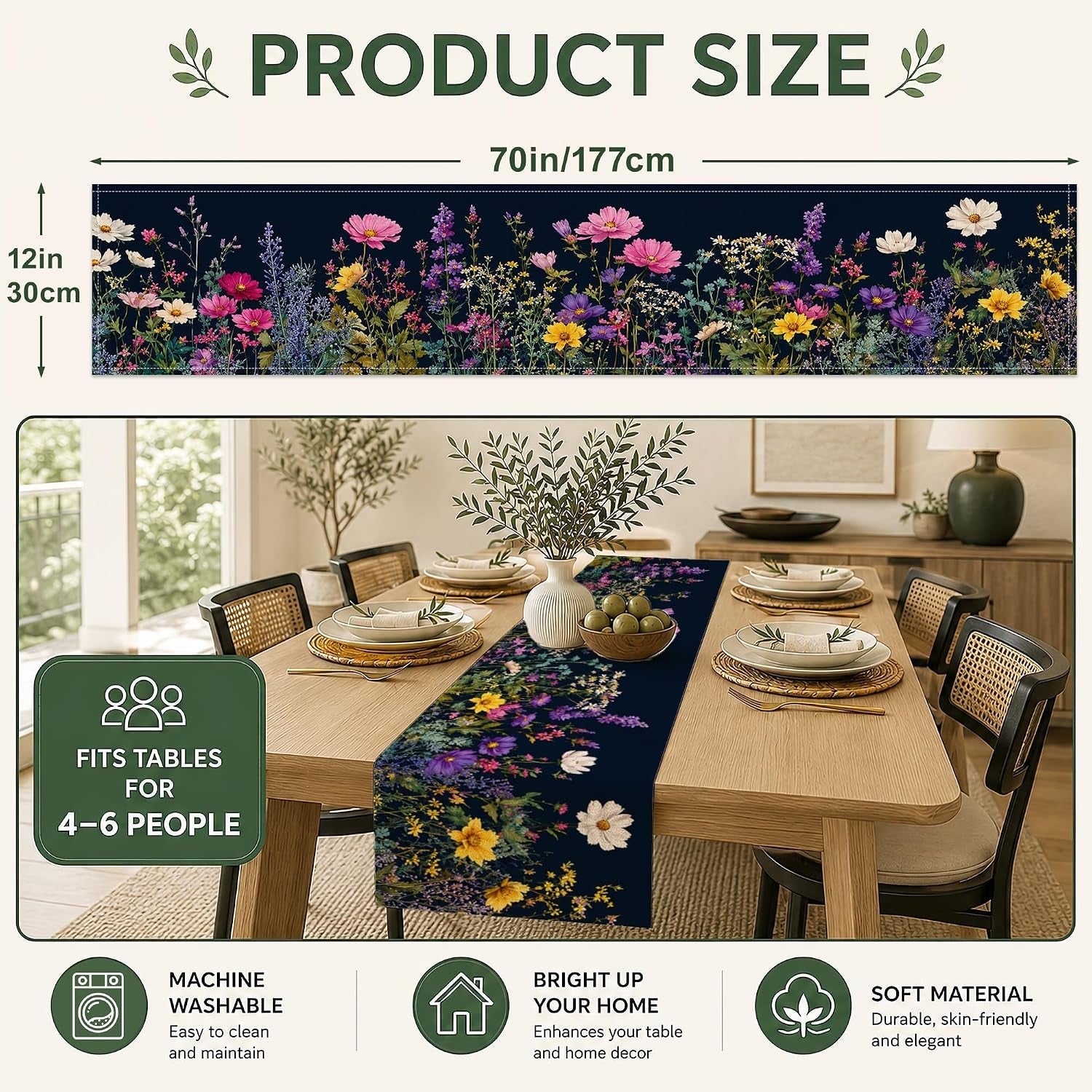 wildflower-spring-floral-table-runner-garden-flowers-washable-kitchen-dining-table-runner-for-home-party-decor-indoor-outdoor-dresser-scarf