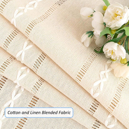 Rectangle Table Cloth Rustic Farmhouse Tablecloth Heavy Duty Cotton Linen Waterproof Wrinkle Free Table Cloths for Kitchen and Dining Room-Hollow Ivory-Rectangle, 54"X102", 8-10 Seats5