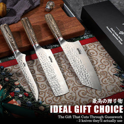 Kitchen Knife Set of 3 - Japanese Nakiri Vegetable Knife7