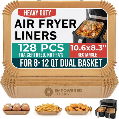 Cathy Yoder'S XL Rectangle Air Fryer Liners, 128 PCS 10.6 Inch Air Fryer Liners Disposable Rectangular, 8-12 QT Easy Cleanup Rectangular-Shape Airfryer Liner Parchment Paper for Cooking & Baking1