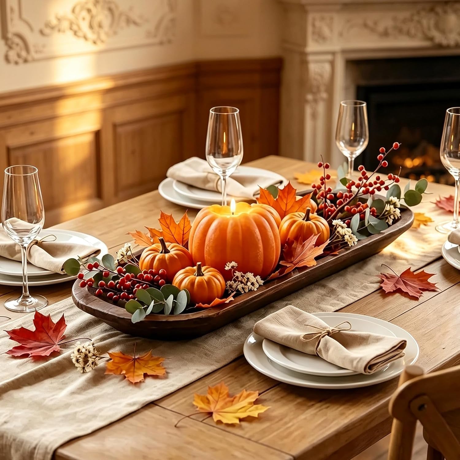 fall-decor-300-hours-rechargeable-flickering-flameless-wax-pumpkin-candles