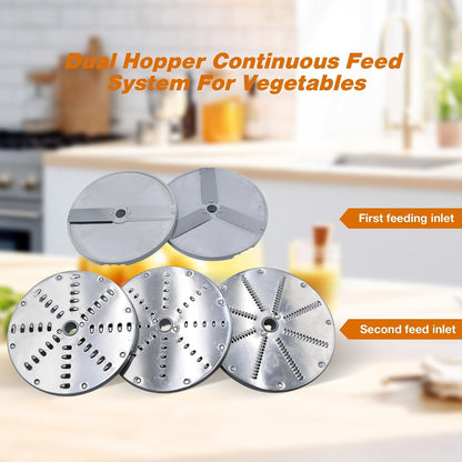 CMI Commercial Multifunctional Automatic Vegetable Cutter and Food Processor,Potato Onion Slicer,Electric Fruit and Cheese Grating Machine,Slicer Vegetable Cutter with 5-Blades 550W/110V6
