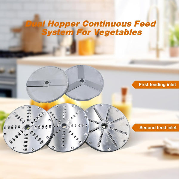 CMI Commercial Multifunctional Automatic Vegetable Cutter and Food Processor,Potato Onion Slicer,Electric Fruit and Cheese Grating Machine,Slicer Vegetable Cutter with 5-Blades 550W/110V6