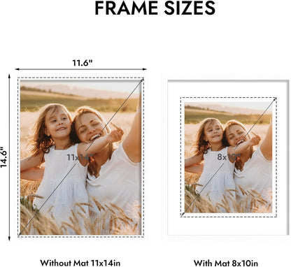 11X14 Picture Frame, Real Glass, 11 X 14 Solid Wood Frame, 1 Pack2
