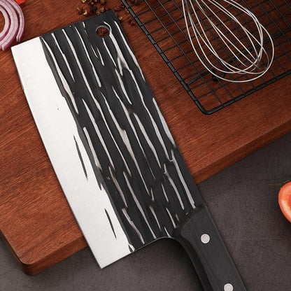 Meat Cleaver, 7.5 Inch Kitchen Cleaver Chopping Slicing Dual-Purpose Forged Knife Chinese Cooking Knife with Wood Handle Meat Fish Cutting Tools6