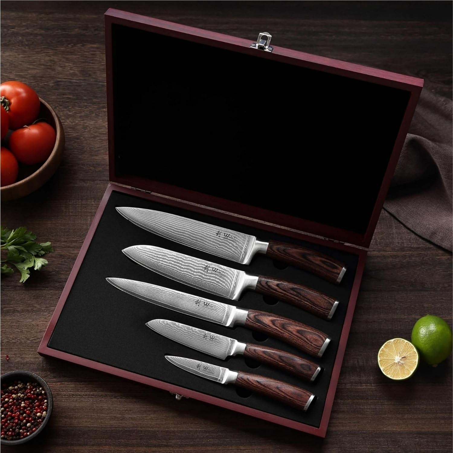 edib-damascus-knife-set-5-piece-vg10-steel-knives-wooden-gift-box-five-vg10-damascus-kitchen-knives-with-ergonomic-pakkawood-handles-chef-knife-set-packed-in-wooden-gift-box-for-home-chefs