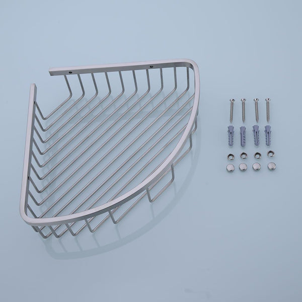 304 Stainless Steel Shower Caddy Corner Basket Shelf Bathroom Organizer Wall Mounted Storage, Brushed Nickel5