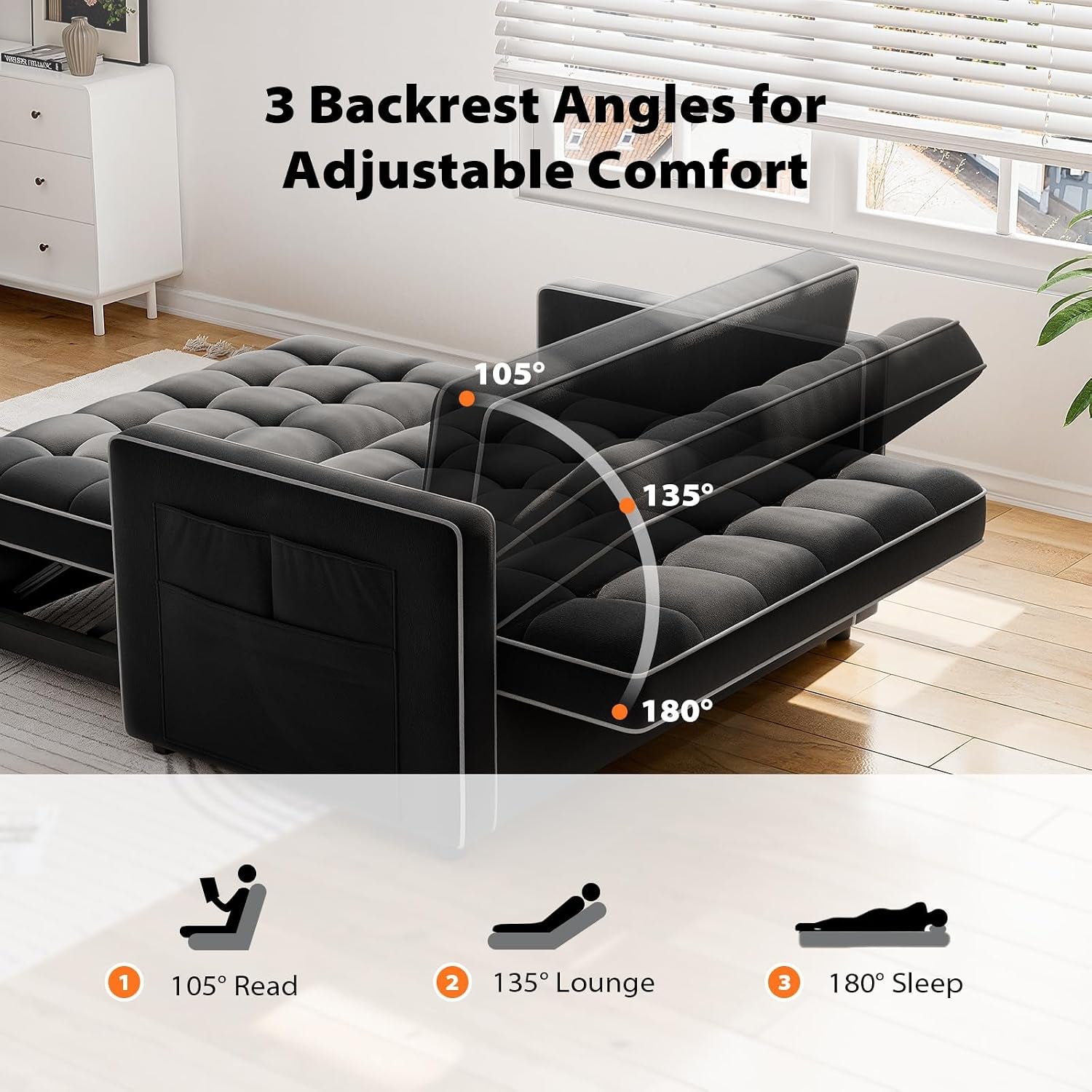 3-in-1-sleeper-sofa-bed-with-adjustable-backrest-black-velvet