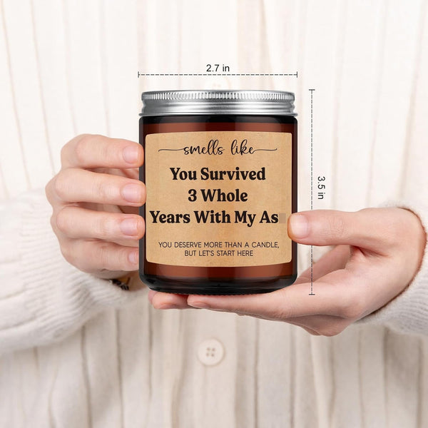 Leather Anniversary, 3Rd, 3 Year Anniversary Candle Gifts for Him, Her6