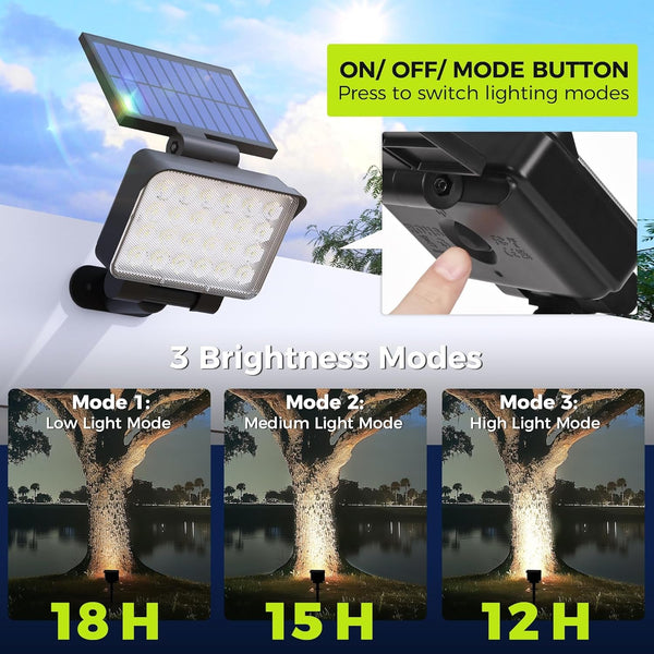 Solar Spot Lights Outdoor Waterproof, 2 Packs, Cool White4