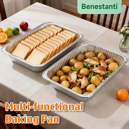 9X13 Inch Aluminum Pans (40 Pack) – Disposable Half-Size Foil Pans, Deep Tin Foil Pan, Disposable Baking Pans for Cooking, Heating, Storing & Prepping Food, Steam Table Deep Trays, Oven-Safe2