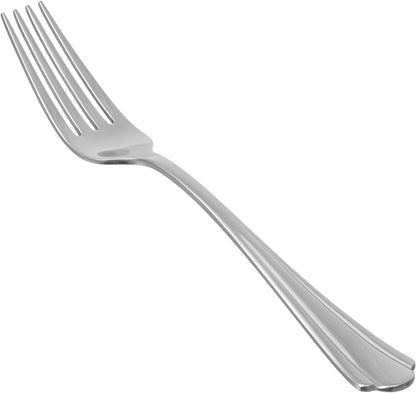 Stainless Steel Dishwasher Safe Dinner Forks with Scalloped Edge, Well-Balanced Weight, Silver, Pack of 121