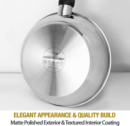 Nonstick Frying Pan Set of 2 (9.5 & 11 Inch) with Glass Lids - Skillet & Omelet Pan Cookware Set, Nickel Free Stainless Steel, Induction Compatible5