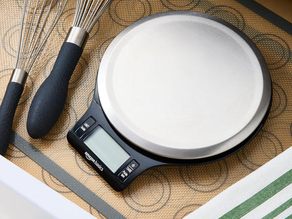 Digital Kitchen Scale with LCD Display, Tare Function, Multiple Units, Weighs up to 11 Pounds, Batteries Included, Black and Stainless Steel4