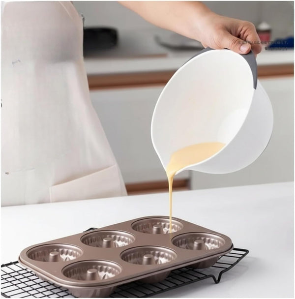6Qt,3.5Qt,2Qt 3 Extra Large Plastic Mixing Bowl with Pour Spout TPR Bottom,Nesting Mixing Bowls Set for Kitchen Cooking Prep Mixing Egg Milk Batter Baking Easy Grip Non-Slip Lightweight White5