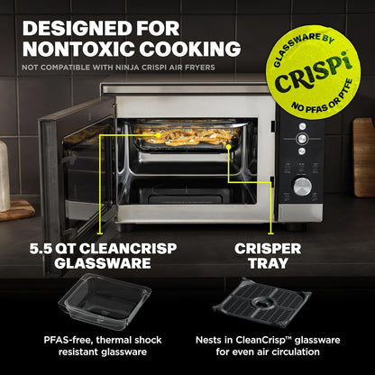 Ninja® Crispi™ Microwave & Air Fryer with Fusioncrisp, Silver, MW101 | Replaces a Countertop Microwave and Air Fryer with 14 Functions; Fast 1000W Microwave and Powerful 1700W Ninja® Air Fryer.6