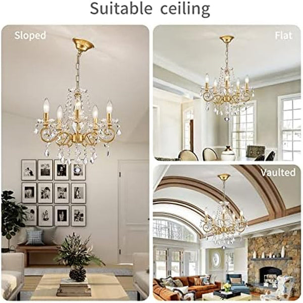 K9 Crystal Gold Chandelier and Nickel Finish Modern Chandelier for Dining Room Light Fixture Living Room Bedroom5