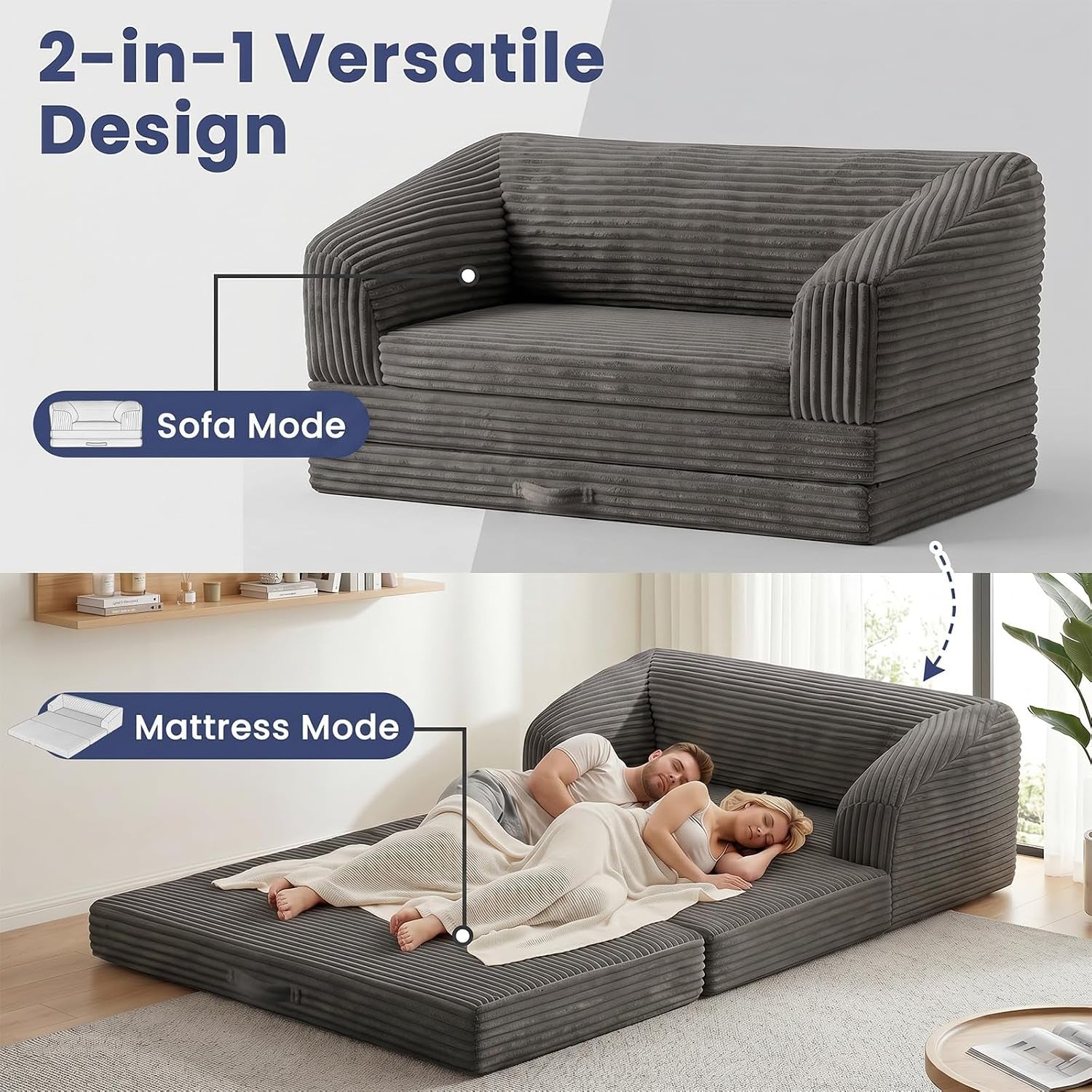loveseat-51-inch-2-in-1-convertible-tri-folding-sofa-bed-with-thick-backrest-carry-handle-gray-foldable-couch-bed-lounger-sleeper-sofa-for-living-room-guest-room-soft-corduroy