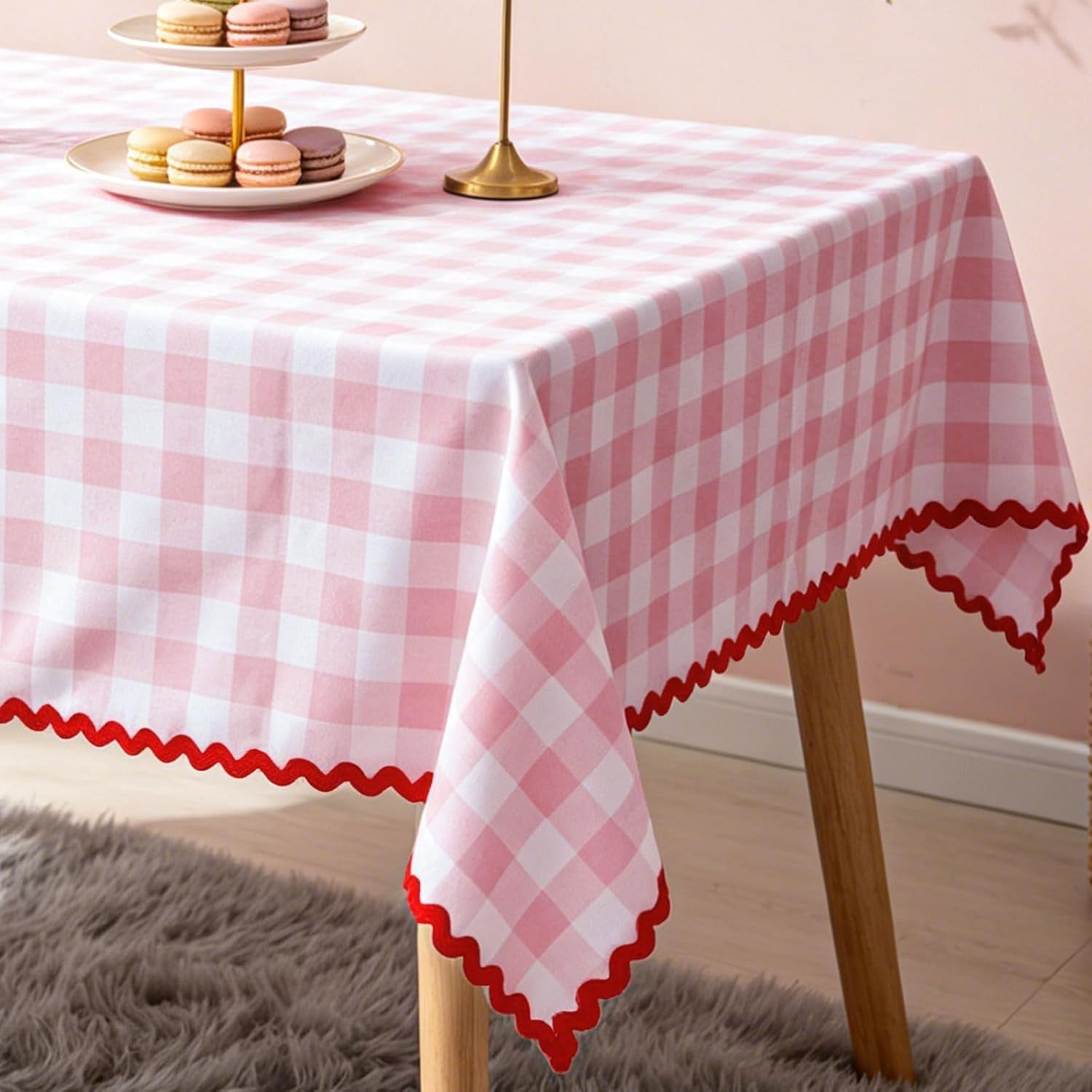 plaid-tablecloth-with-rick-rack-pink-gingham-scalloped-table-cloth-checkered-waterproof-rectangle-table-cover-for-spring-picnic-party-home-kitchen-decoration-55-x-70-inch