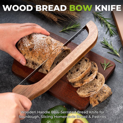 Sourdough Bread Knife,Bread Slicer for Homemade,Even Slicing | 15.7" Bread Slicer for Homemade Bread, Baguettes and More Cuts Thin,Bow Design Easy to Cutting Even Slices2