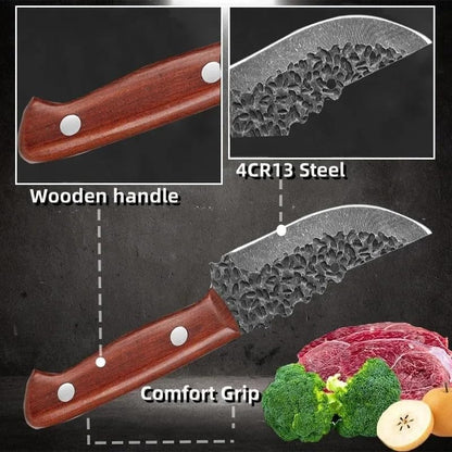 Meat Cleaver,Cleaver Knife Boning Knife Hand Forged Stainless Steel Butcher Knife Meat Cutting Fruit Slicing Knife Chef Cooking Knife Kitchen Accessories (Color : 1Pcs), LAMAJIGA58442
