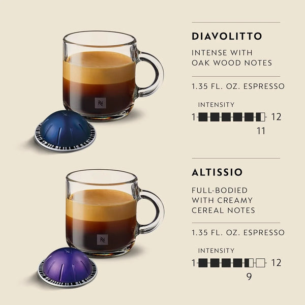Nespresso Vertuo, Espresso, Bold Variety Pack, 40-Count Espresso Pods | Capsules Medium and Dark Roast Coffee Pack of 13