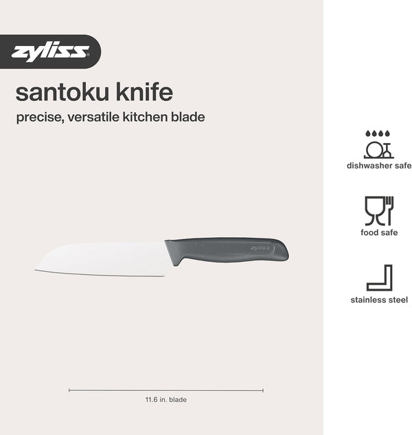 Comfort Santoku Knife - Japanese Stainless Steel Blade - Non-Slip Contoured Handle for All Hand Sizes - Kitchen Tools with Safety Kitchen Blade Guards - Dishwasher Safe - 5.9"8
