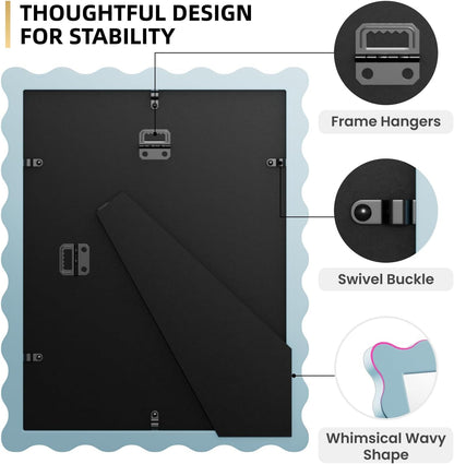 8.5X11 Wavy Picture Frame with Real Glass, Tabletop & Wall Mount5
